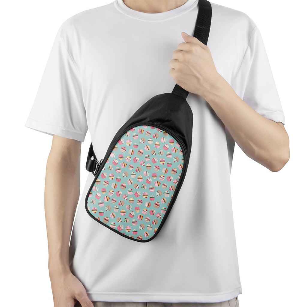 Pastel Cupcake Pattern Print Chest Bag