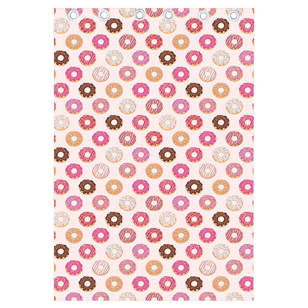 Pastel Donut Pattern Print Curtain