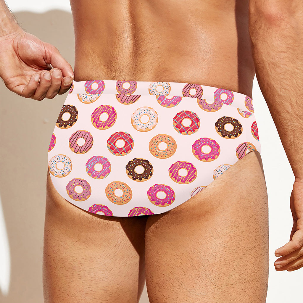 Pastel Donut Pattern Print Men's Swim Briefs