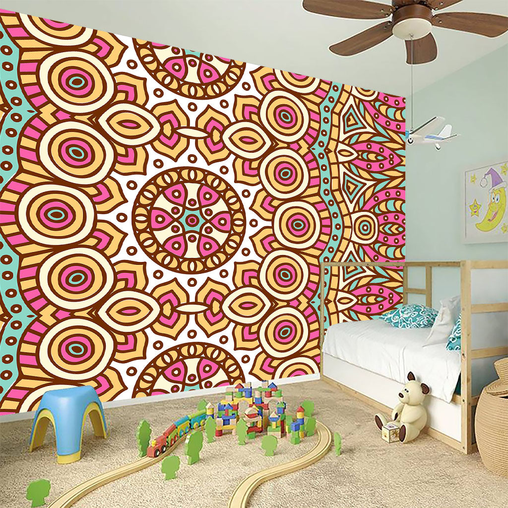 Pastel Ethnic Mandala Print Wall Sticker