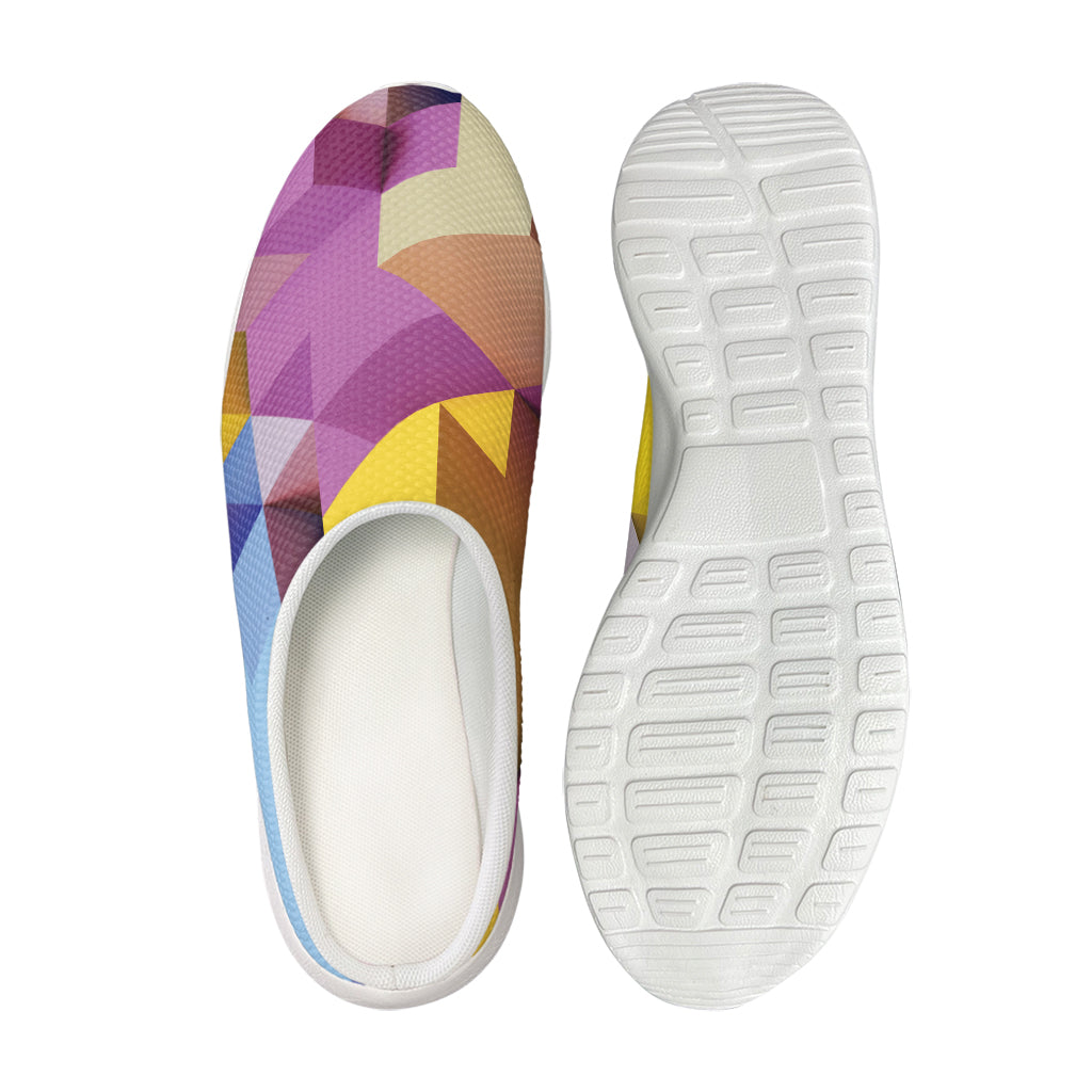 Pastel Geometric Cubic Print Mesh Casual Shoes