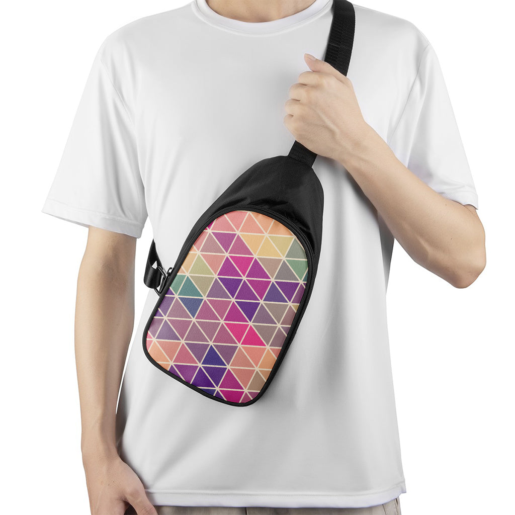 Pastel Geometric Shape Pattern Print Chest Bag