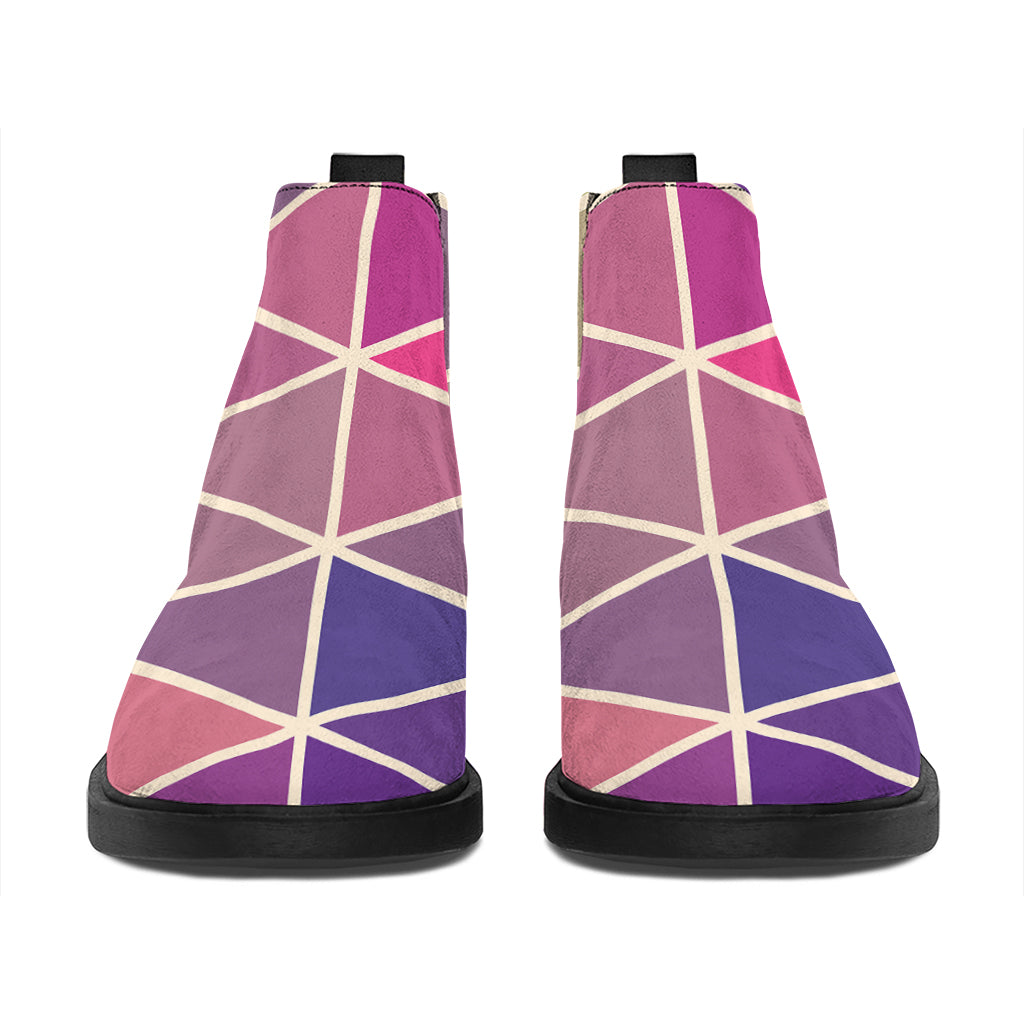 Pastel Geometric Shape Pattern Print Flat Ankle Boots