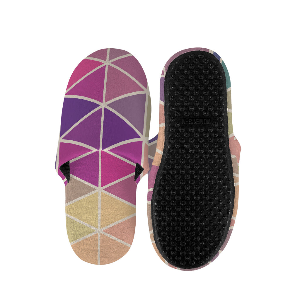 Pastel Geometric Shape Pattern Print Slippers