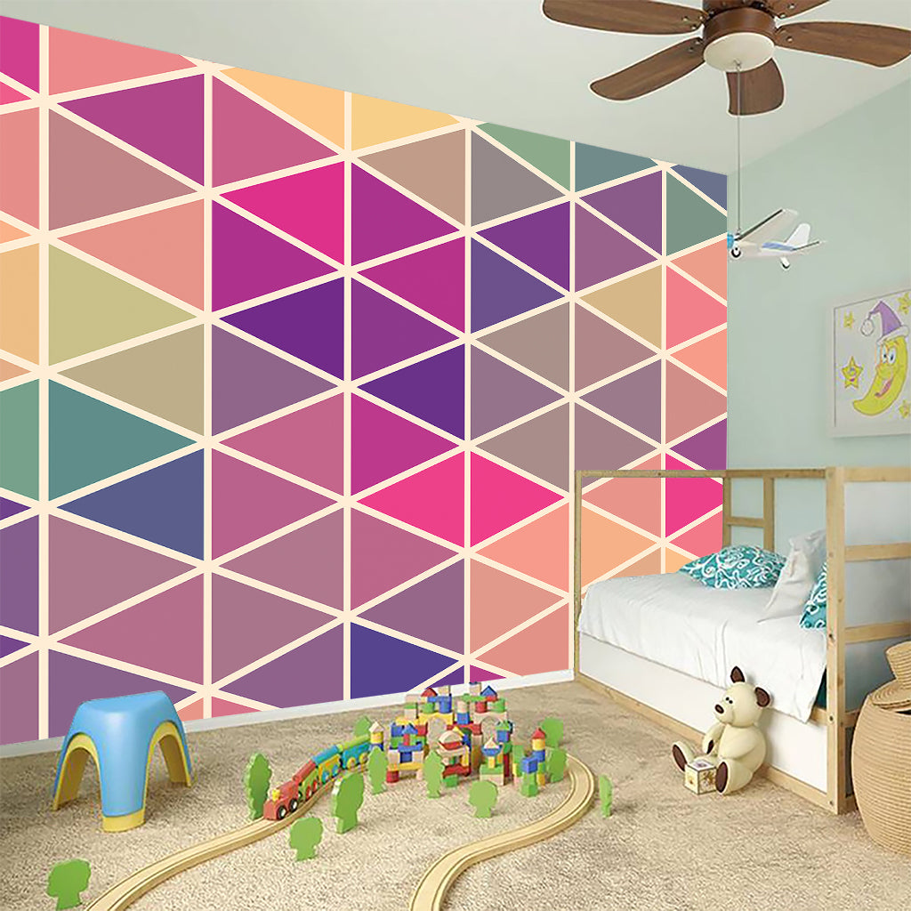 Pastel Geometric Shape Pattern Print Wall Sticker