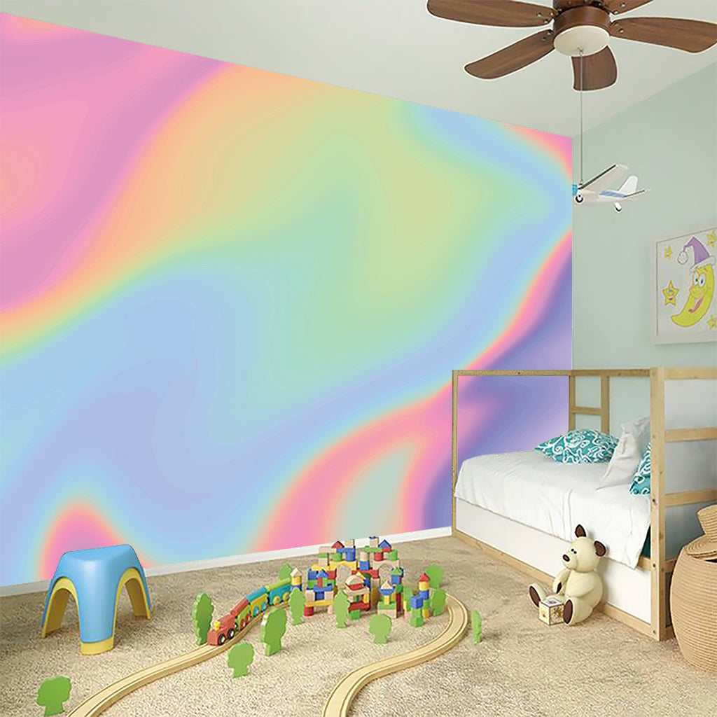 Pastel Holographic Print Wall Sticker