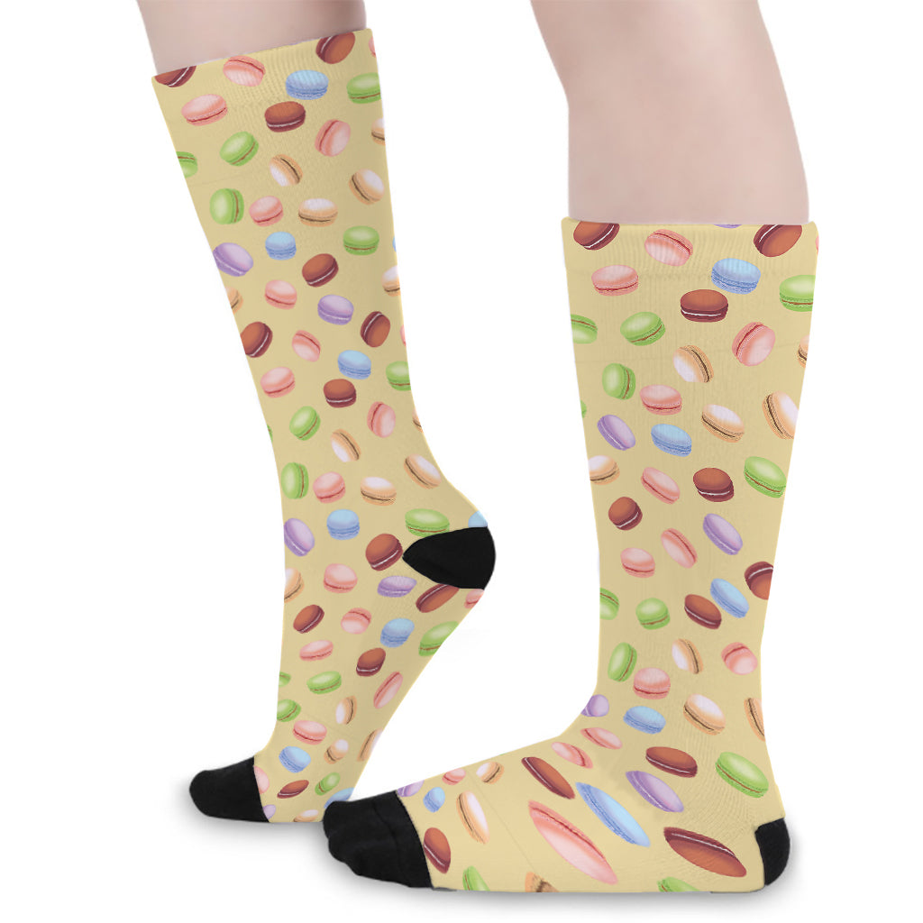Pastel Macaron Pattern Print Long Socks