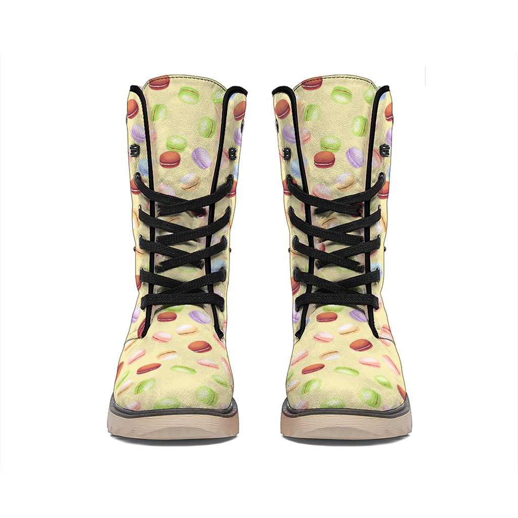Pastel Macaron Pattern Print Winter Boots