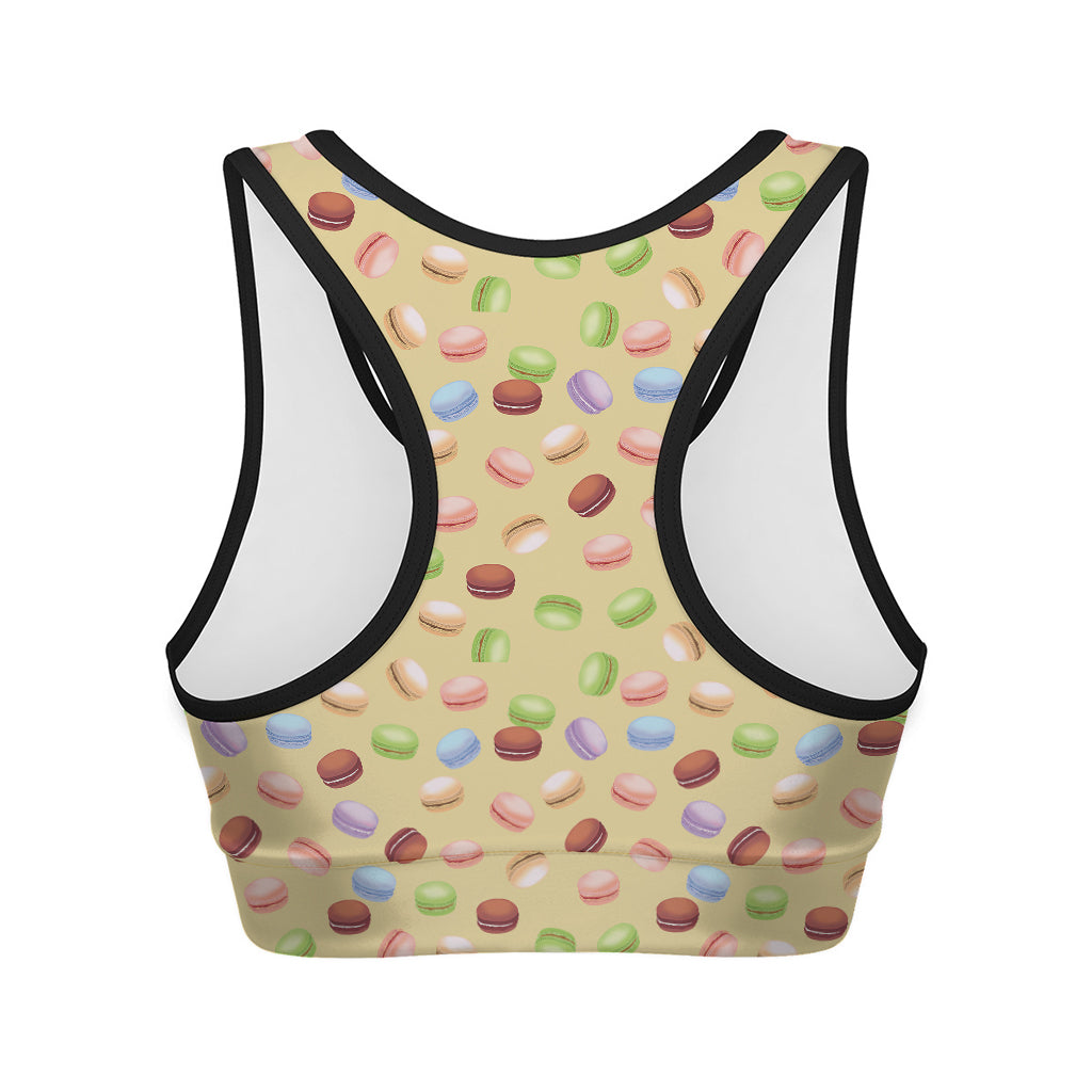 Pastel Macaron Pattern Print Women's Sports Bra