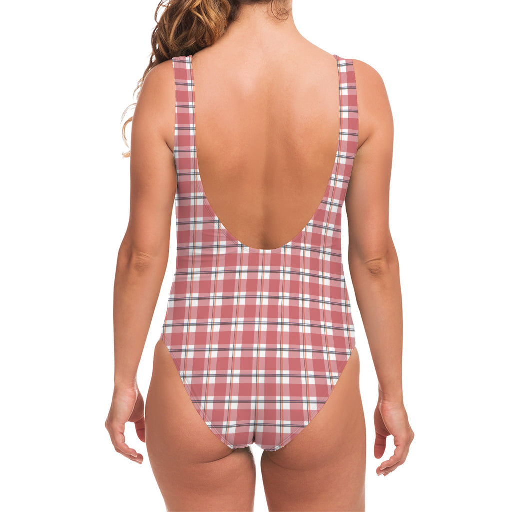 Pastel Madras Pattern Print One Piece Swimsuit