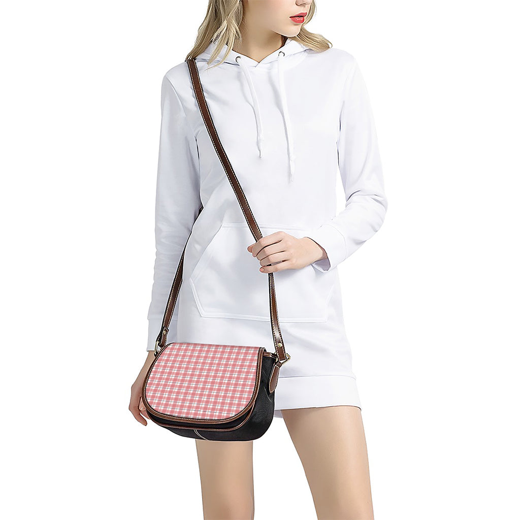 Pastel Madras Pattern Print Saddle Bag