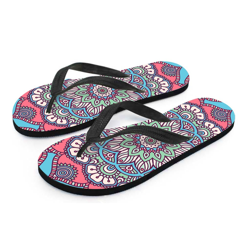Pastel Mandala Bohemian Pattern Print Flip Flops