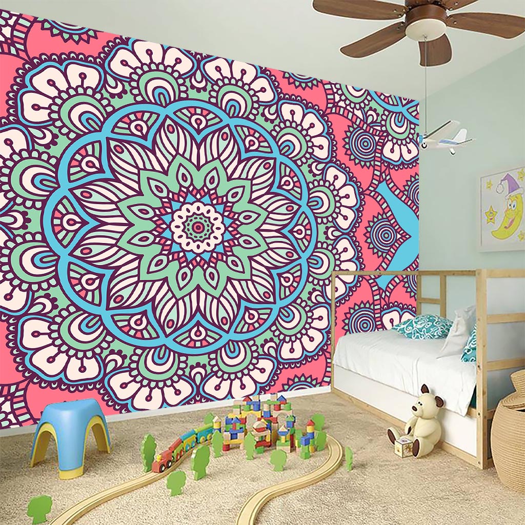 Pastel Mandala Bohemian Pattern Print Wall Sticker