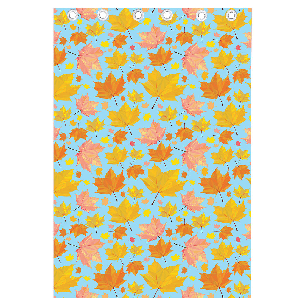 Pastel Maple Leaves Pattern Print Curtain