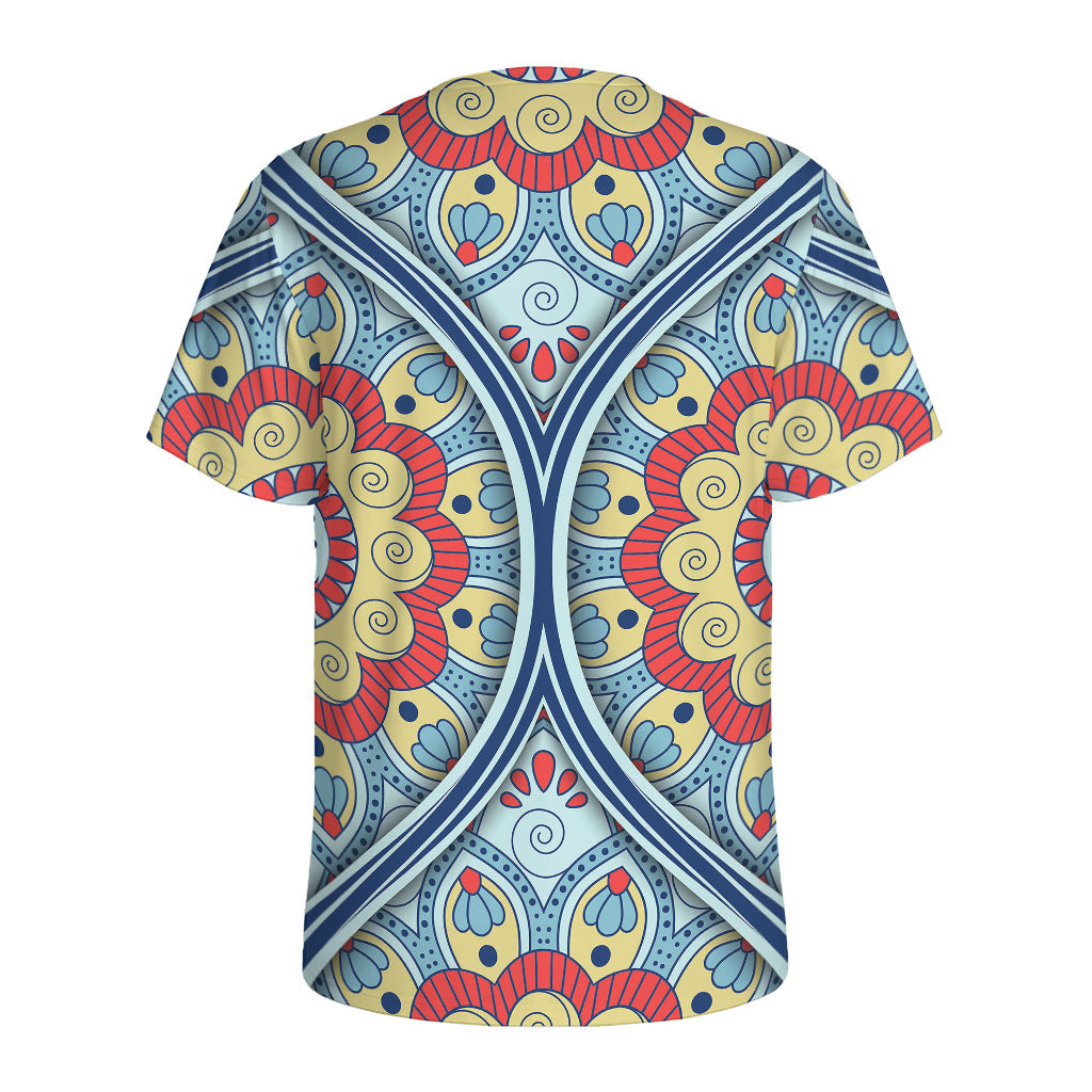 Pastel Ornament Mandala Print Men's Sports T-Shirt