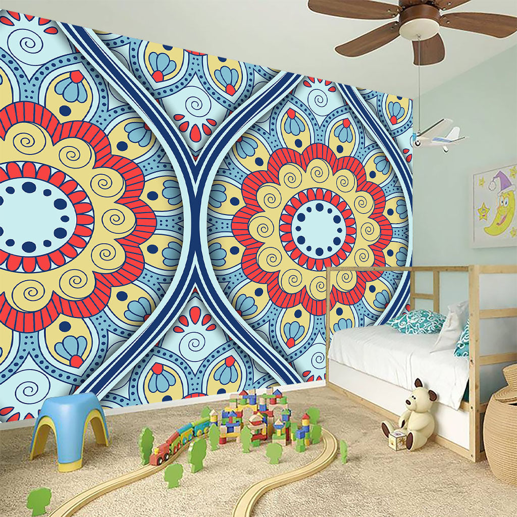 Pastel Ornament Mandala Print Wall Sticker