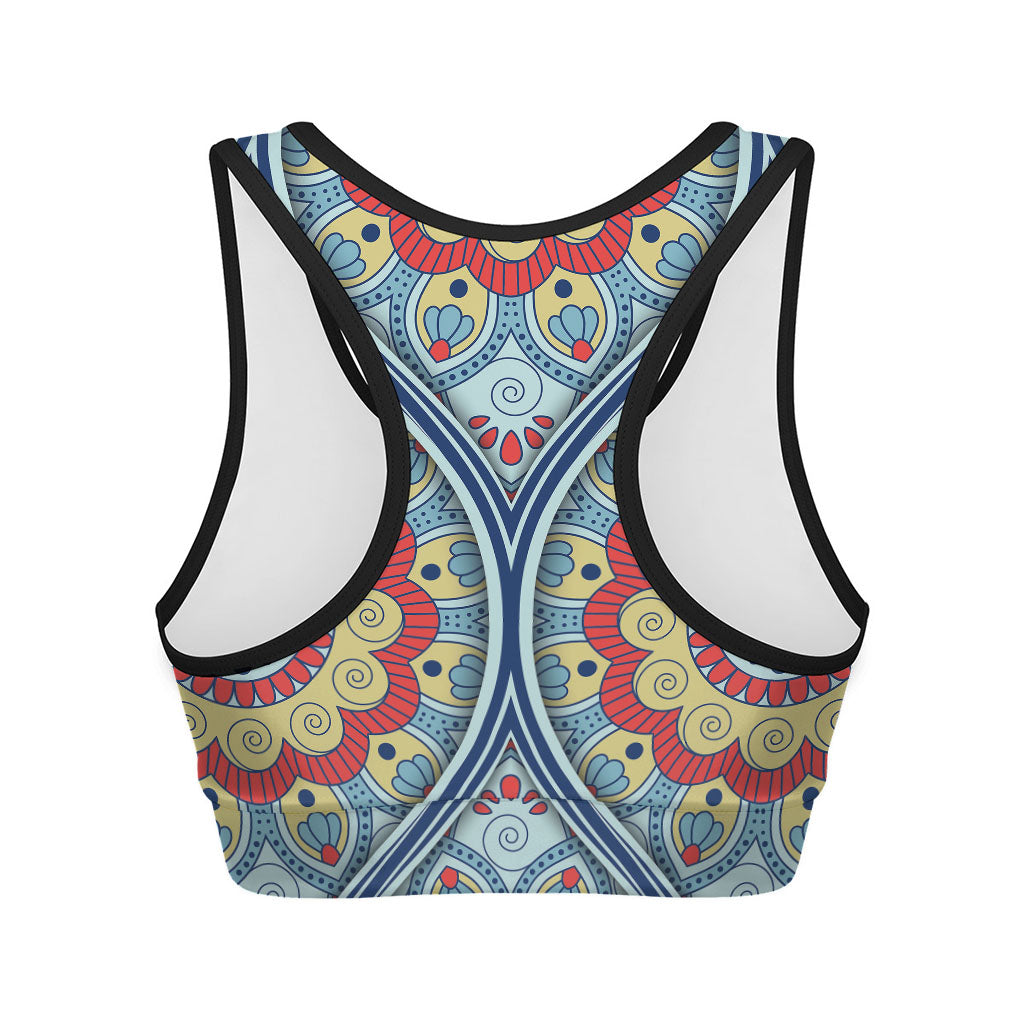 Pastel Ornament Mandala Print Women's Sports Bra