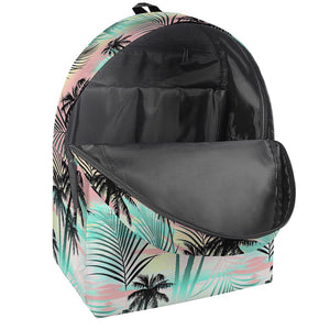 Pastel Palm Tree Pattern Print Backpack