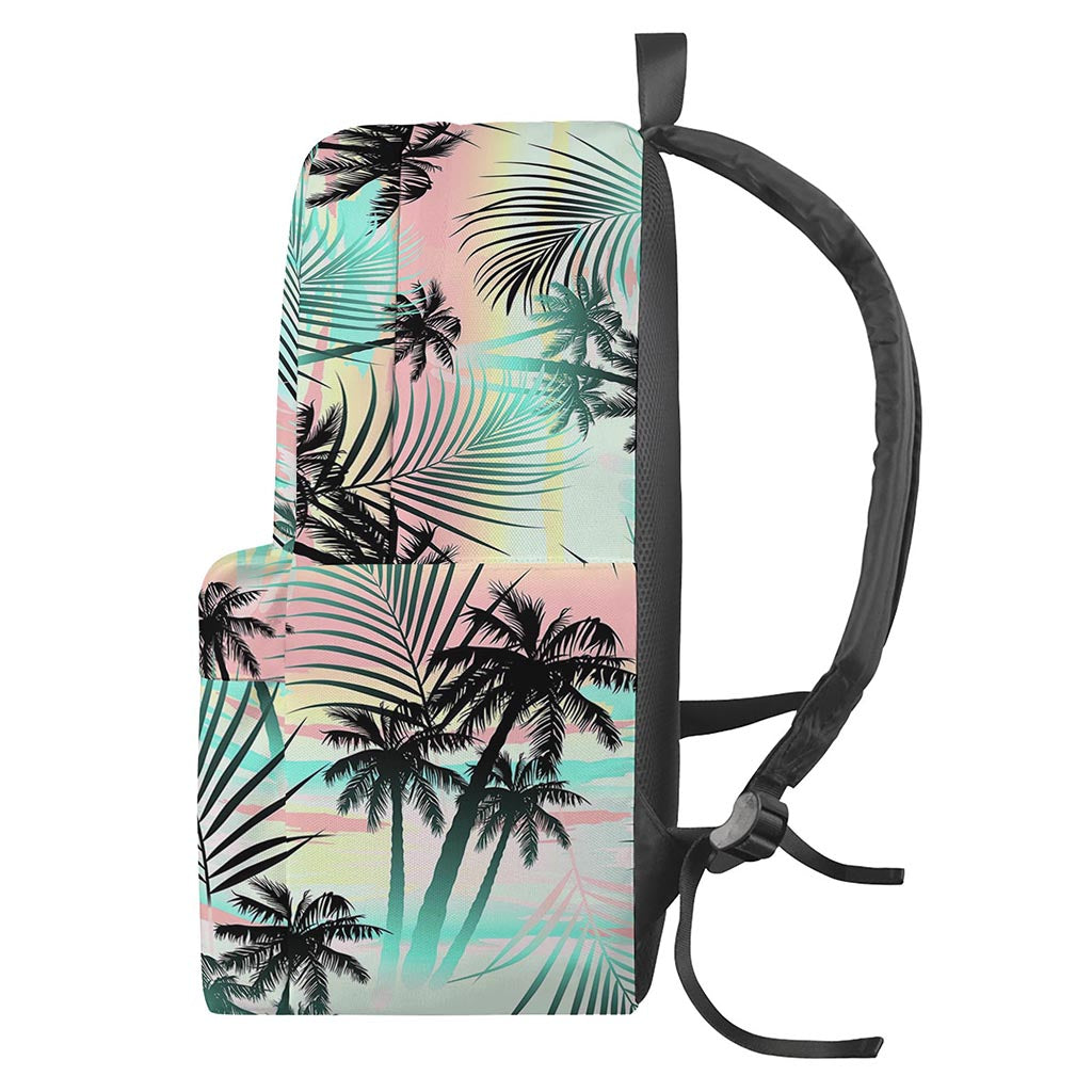 Pastel Palm Tree Pattern Print Backpack