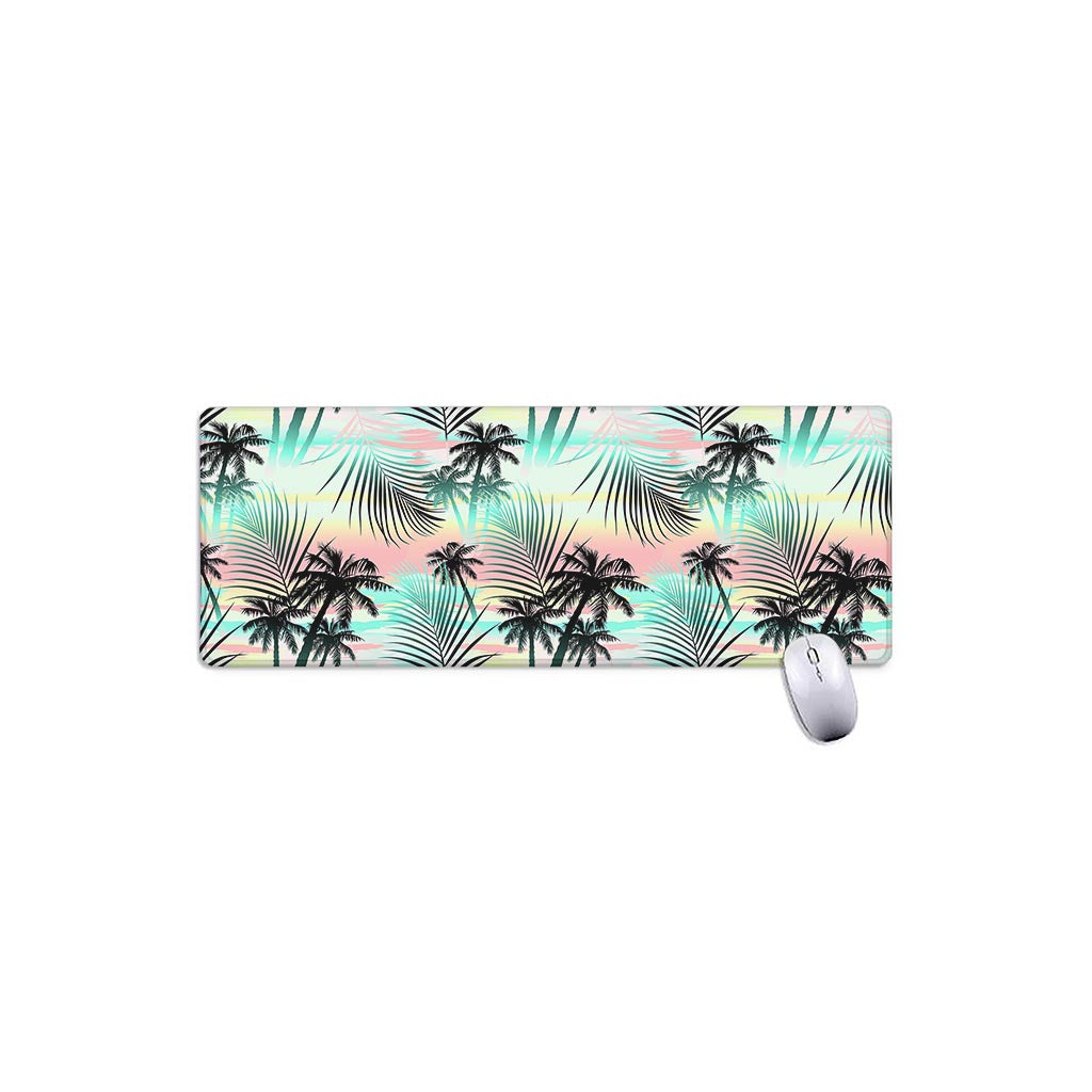 Pastel Palm Tree Pattern Print Extended Mouse Pad
