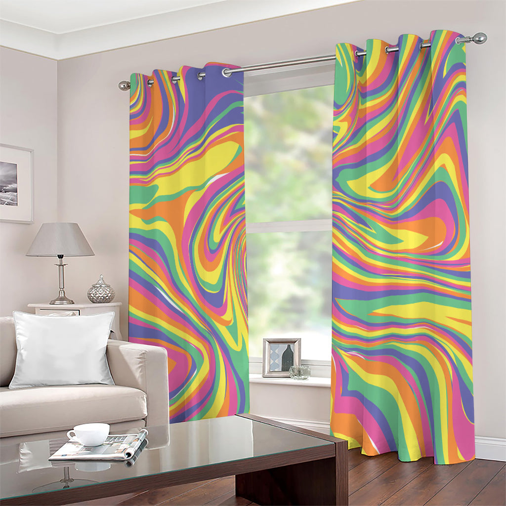 Pastel Rave Print Extra Wide Grommet Curtains