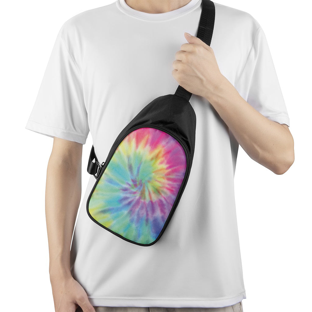 Pastel Spiral Tie Dye Print Chest Bag