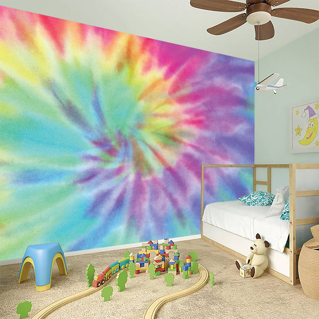 Pastel Spiral Tie Dye Print Wall Sticker