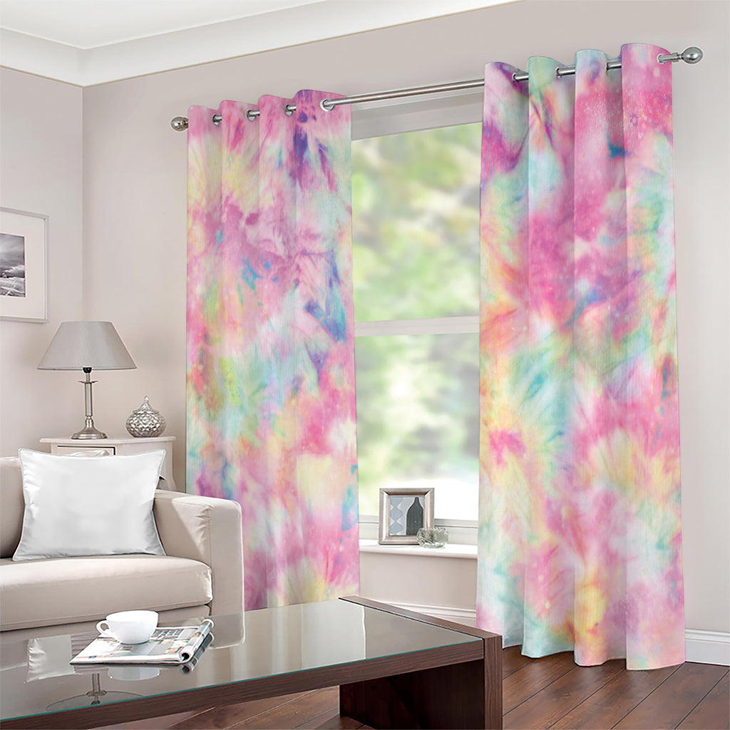 Pastel Tie Dye Print Extra Wide Grommet Curtains