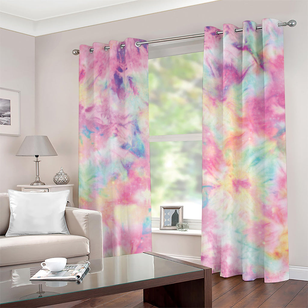 Pastel Tie Dye Print Grommet Curtains