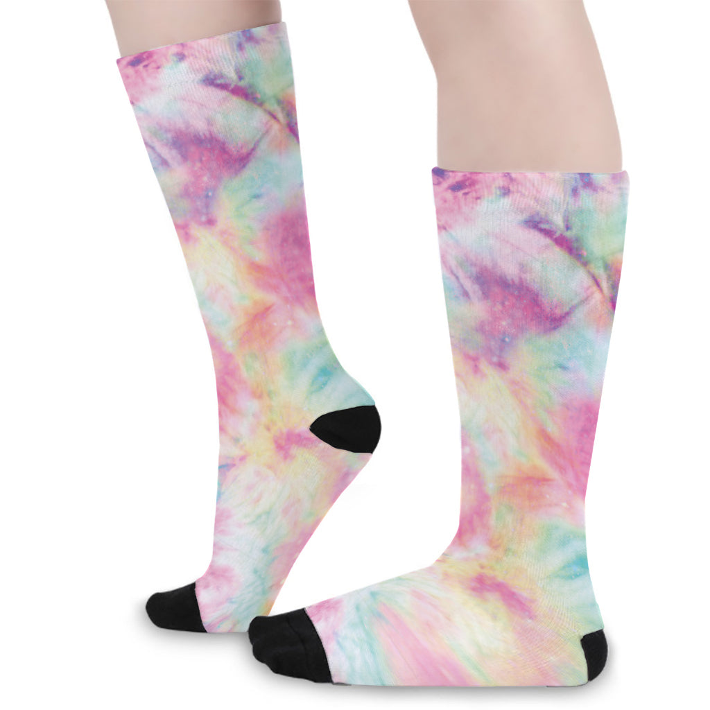 Pastel Tie Dye Print Long Socks