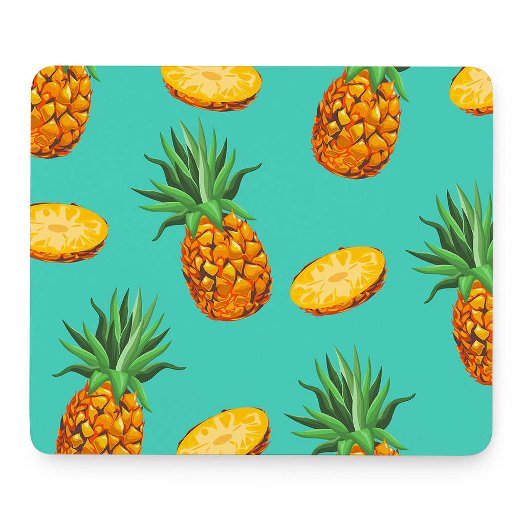 Pastel Turquoise Pineapple Pattern Print Mouse Pad
