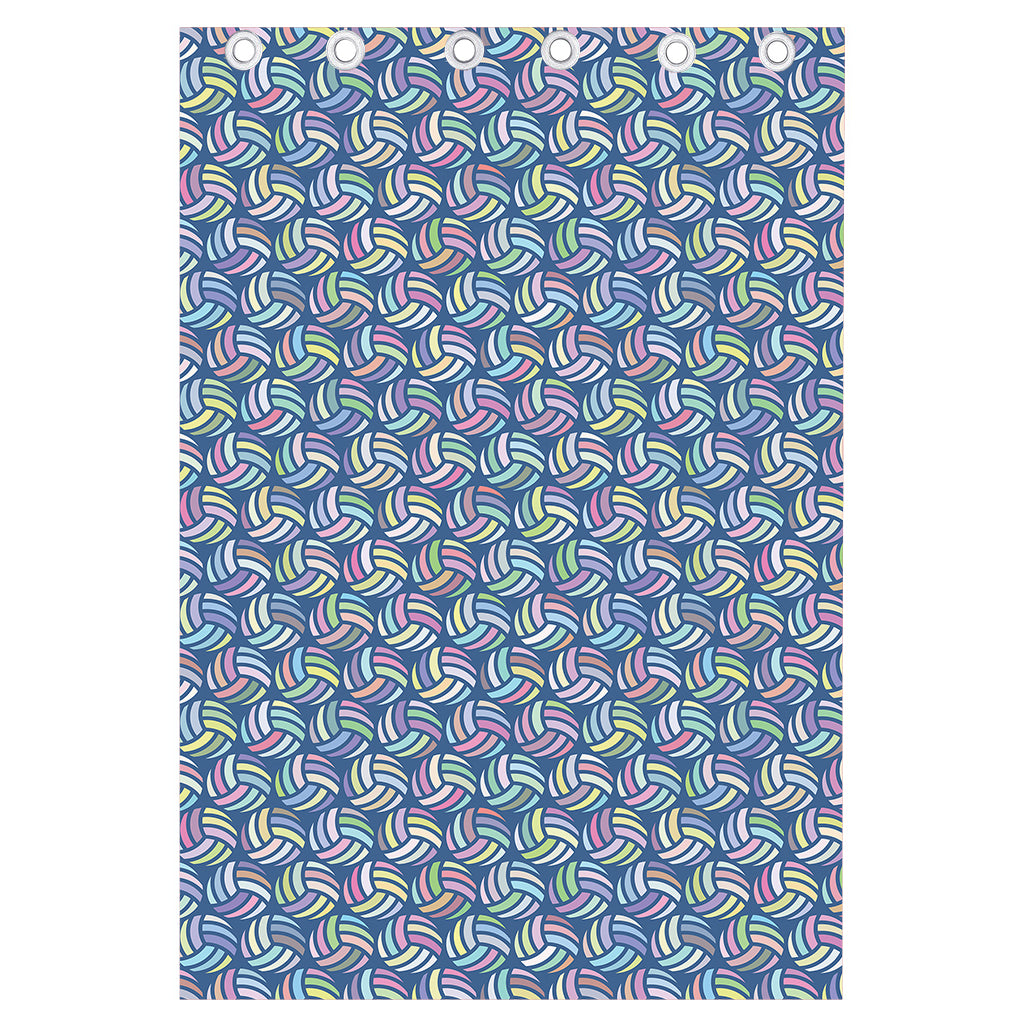 Pastel Volleyball Pattern Print Curtain