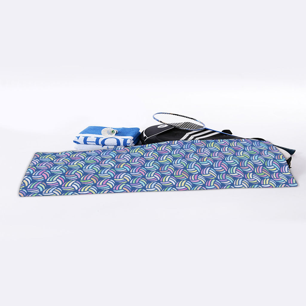 Pastel Volleyball Pattern Print Sports Towel