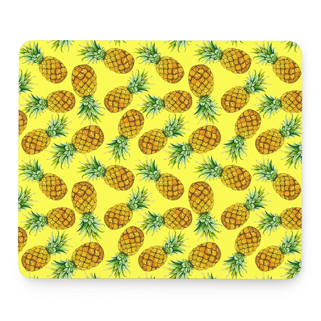 Pastel Yellow Pineapple Pattern Print Mouse Pad