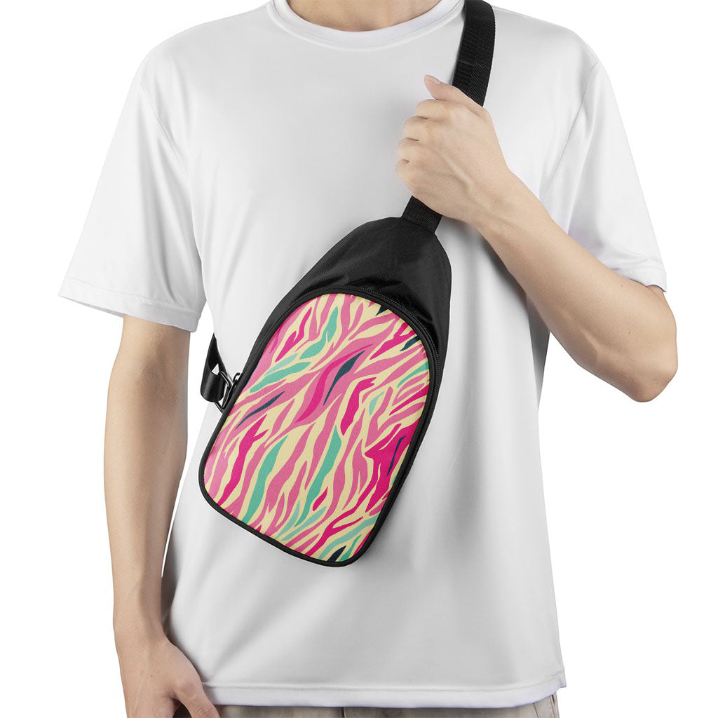 Pastel Zebra Pattern Print Chest Bag