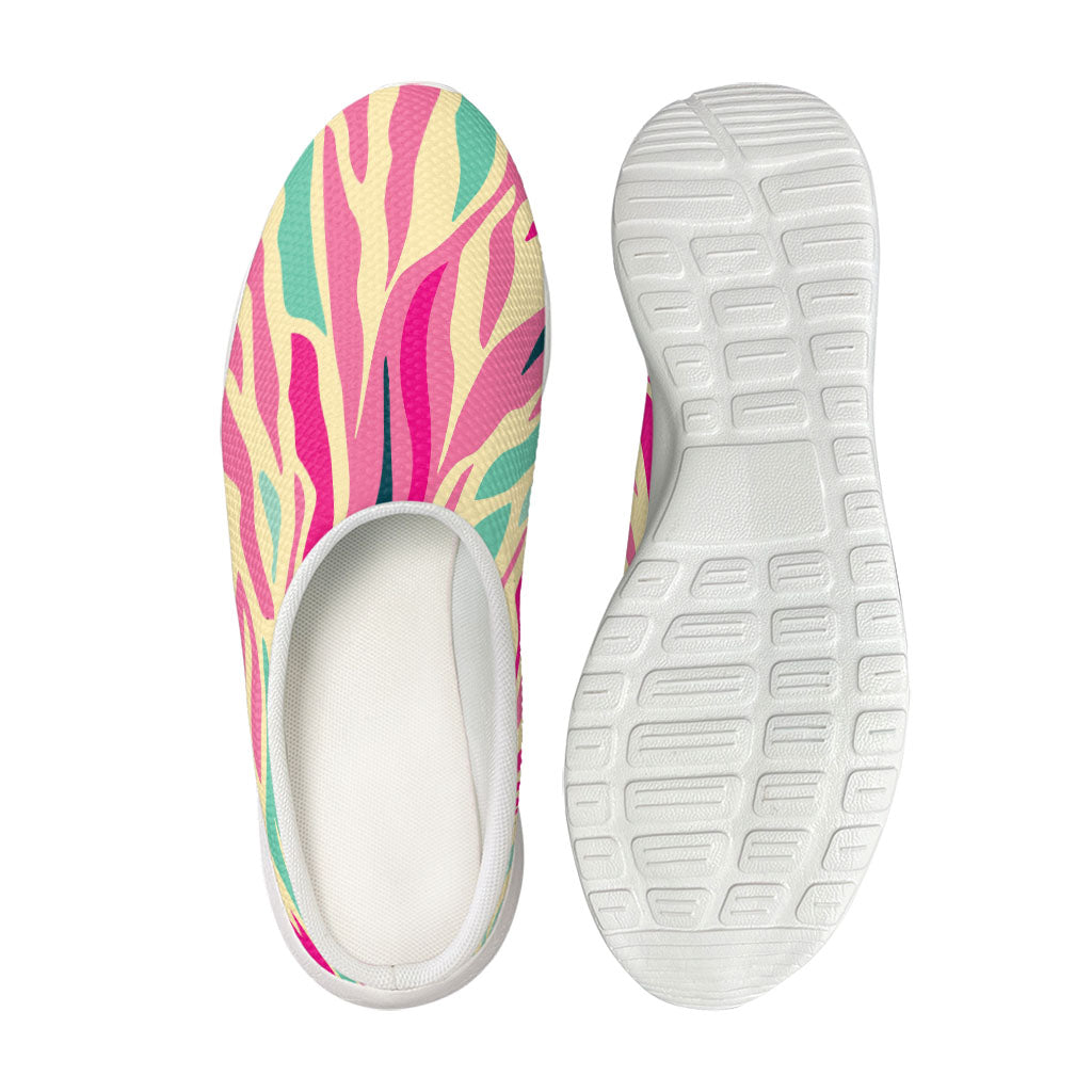 Pastel Zebra Pattern Print Mesh Casual Shoes