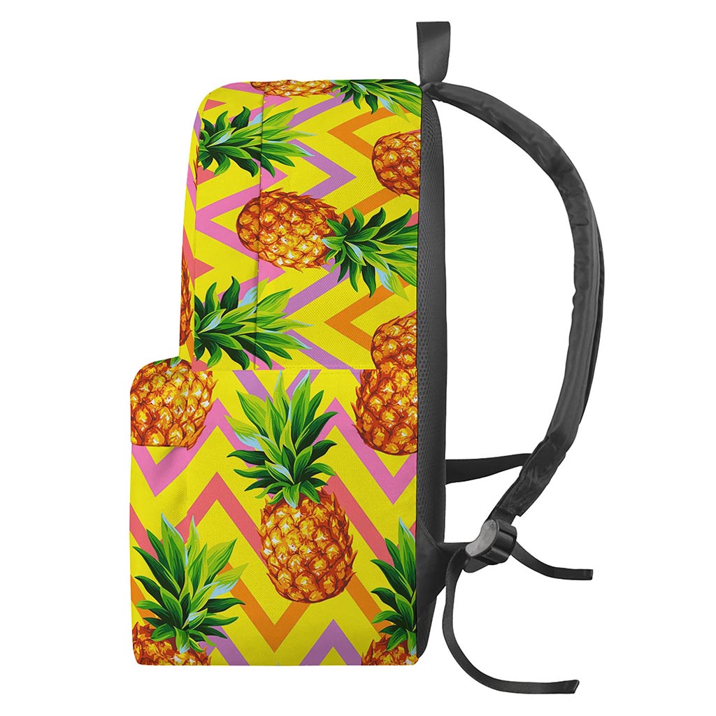 Pastel Zig Zag Pineapple Pattern Print Backpack