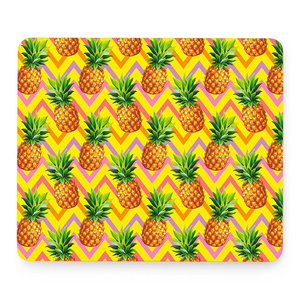 Pastel Zig Zag Pineapple Pattern Print Mouse Pad