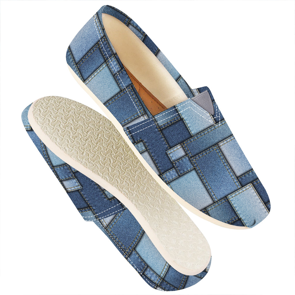 Patchwork Denim Jeans Pattern Print Casual Shoes