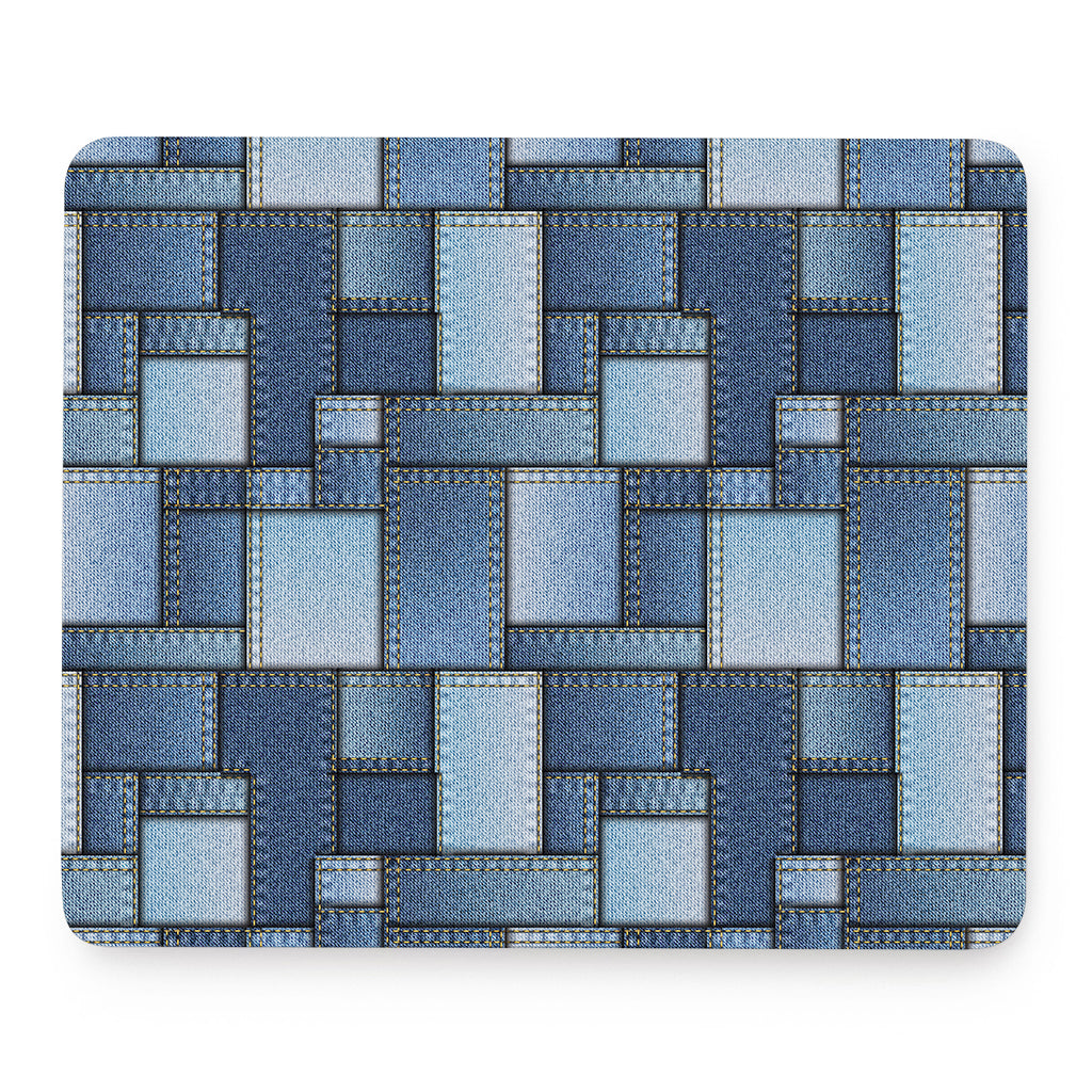 Patchwork Denim Jeans Pattern Print Mouse Pad