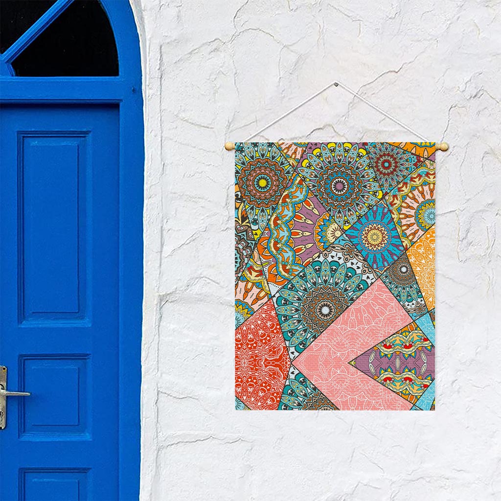 Patchwork Mandala Bohemian Pattern Print Garden Flag