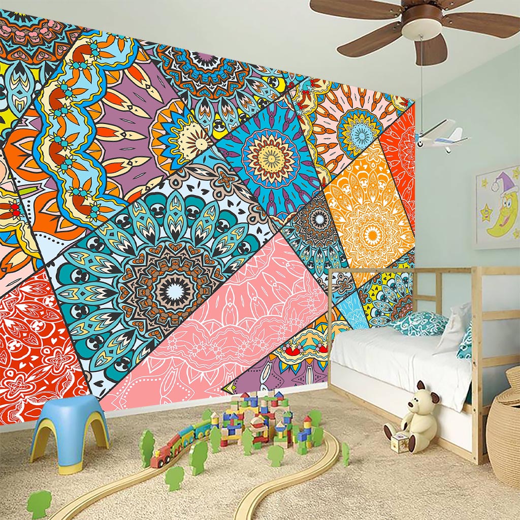 Patchwork Mandala Bohemian Pattern Print Wall Sticker