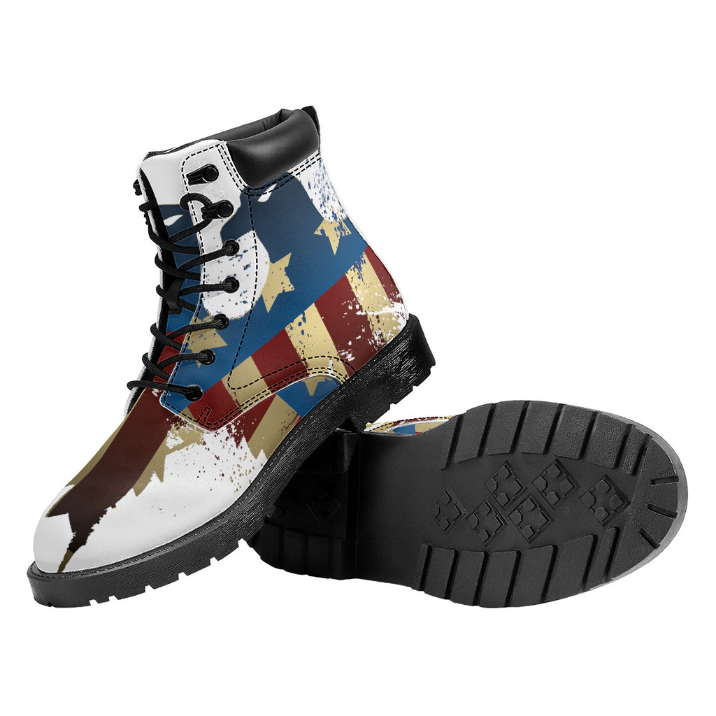 Patriotic American Eagle Print Work Boots