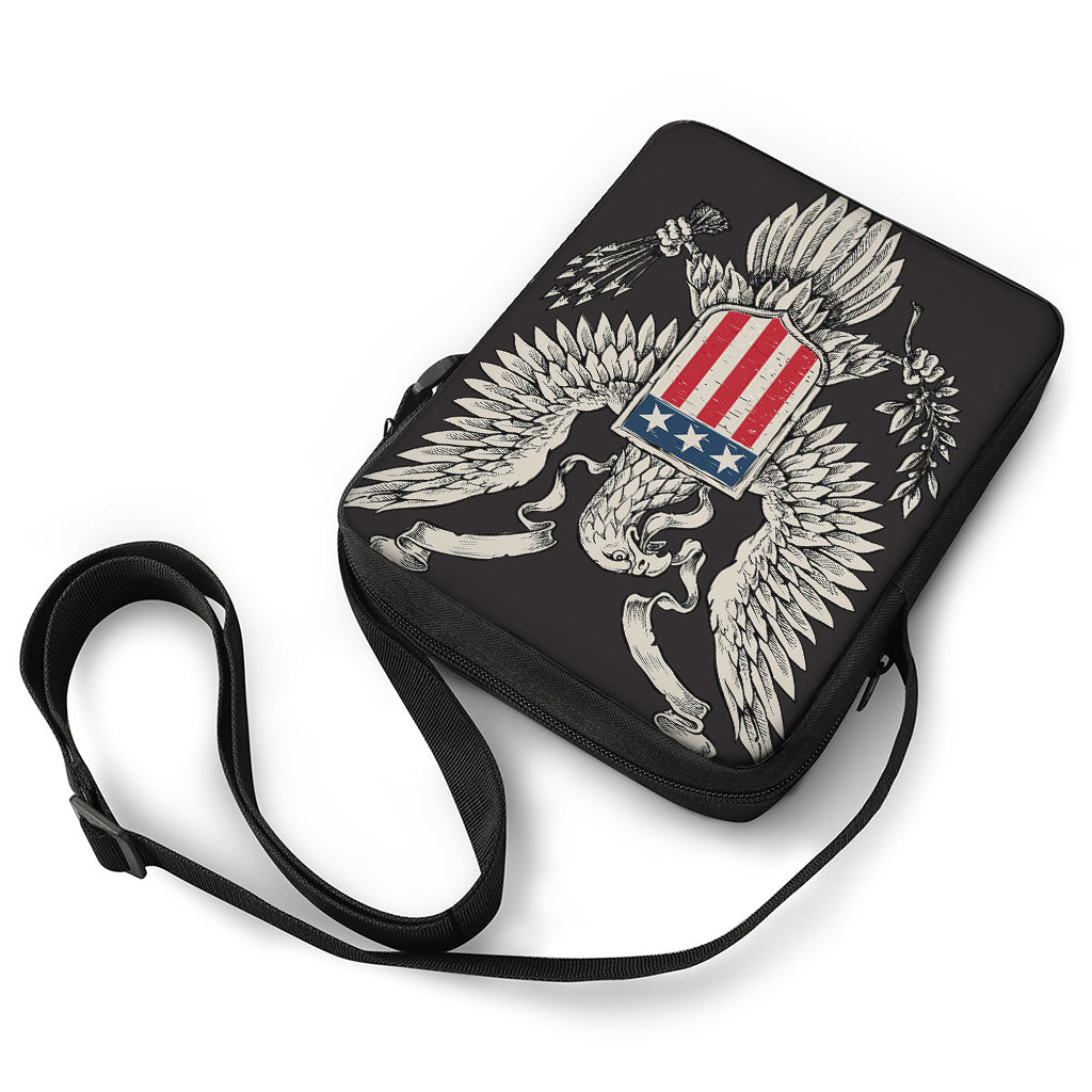 Patriotic USA Eagle Print Rectangular Crossbody Bag