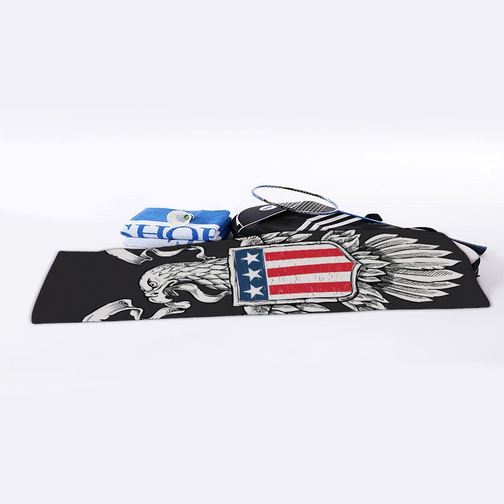 Patriotic USA Eagle Print Sports Towel