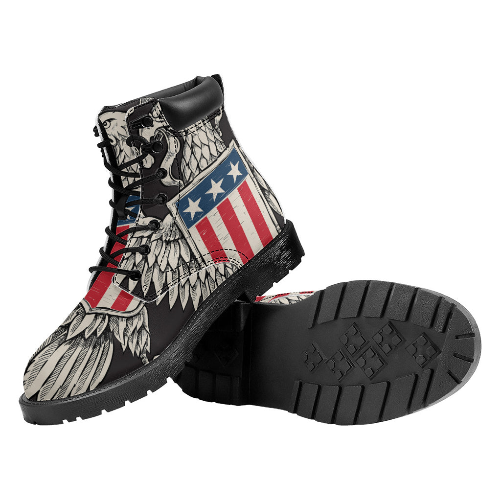 Patriotic USA Eagle Print Work Boots