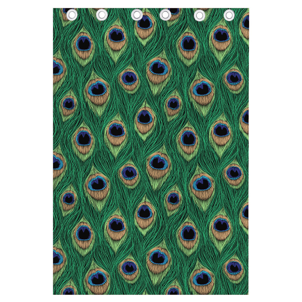 Peacock Tail Pattern Print Curtain