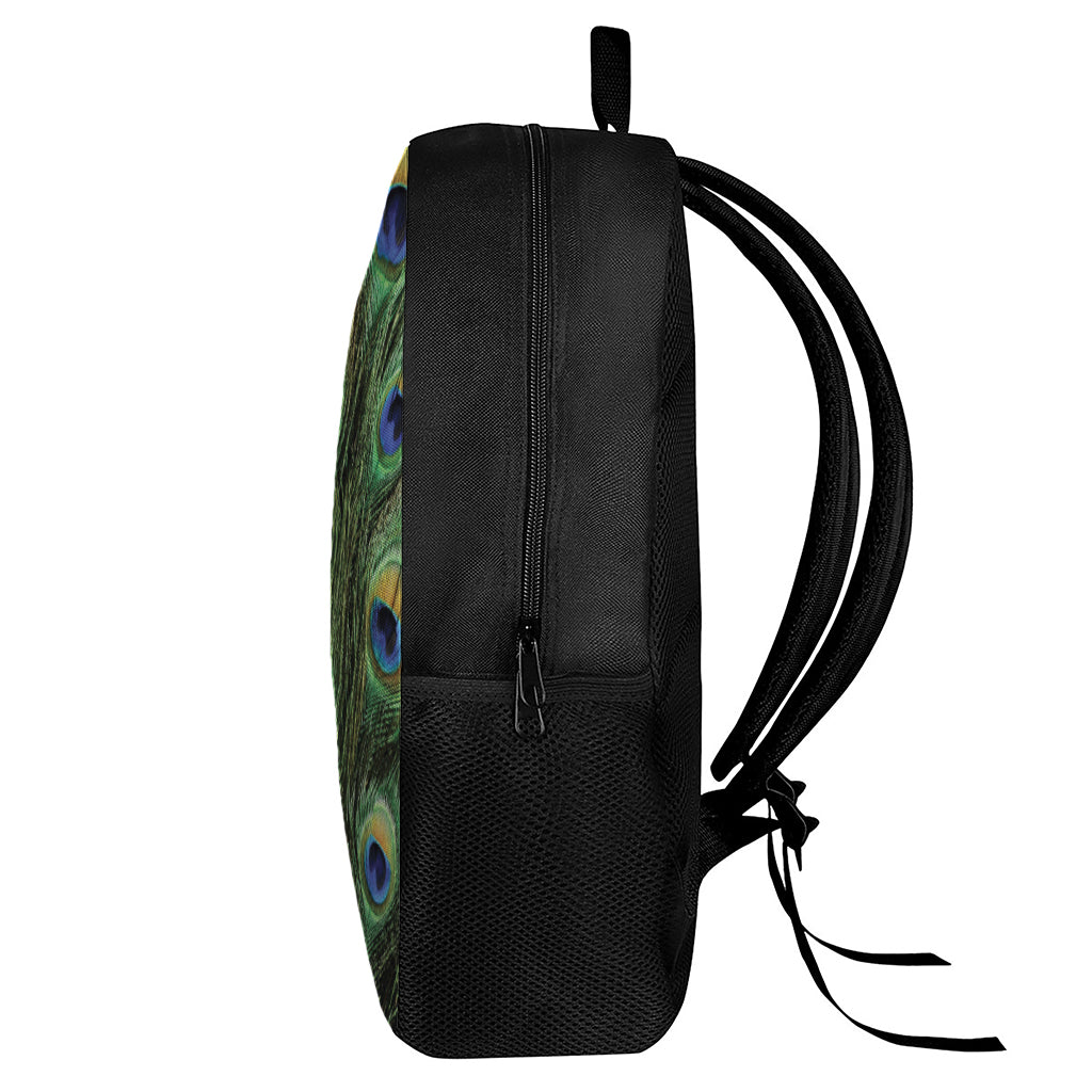 Peacock Tail Print 17 Inch Backpack
