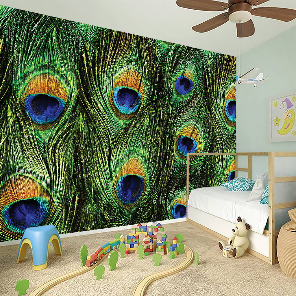 Peacock Tail Print Wall Sticker