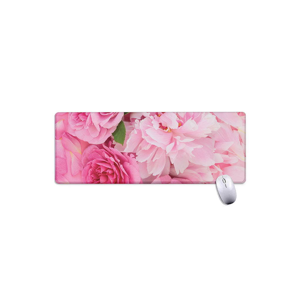 Peony And Rose Print Extended Mouse Pad